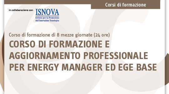 Immagine Corso Energy Manager ed EGE: Civile Industria| Euroconference | Euroconference
